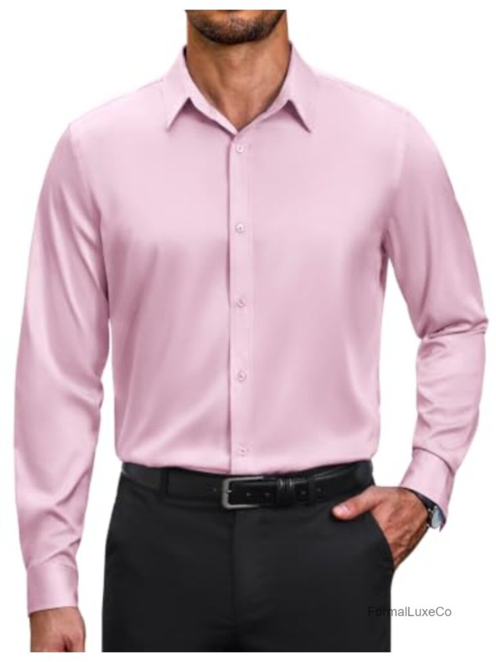 Men's Wrinkle Free Stretch Dress Shirt Long Sleeve Button Down Formal Business